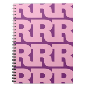Cuaderno Personaliza tu letra, patrón de monograma en negri