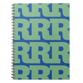 Cuaderno Personaliza tu letra, patrón de monograma en negri