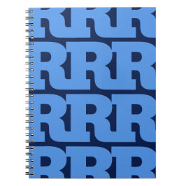 Cuaderno Personaliza tu letra, patrón de monograma en negri