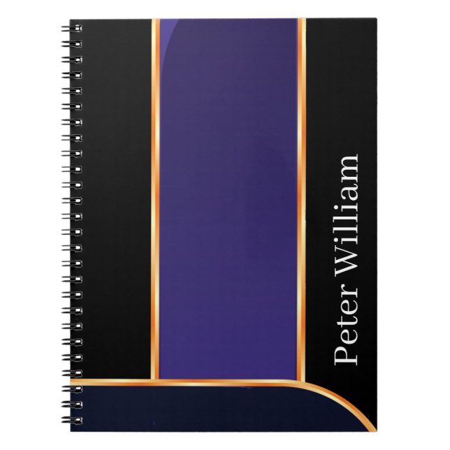 Cuaderno Personaliza Tu Nombre Elegante Púrpura Escuela Sec (Frente)