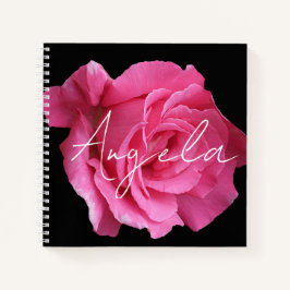 Cuaderno Personalizable Angela nombre bonito rosa rosa flor