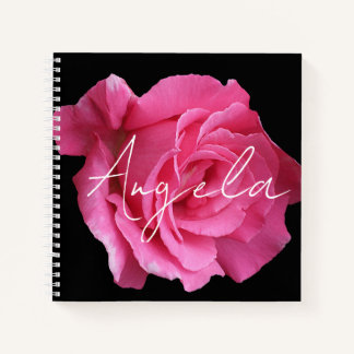 Cuaderno Personalizable Angela nombre bonito rosa rosa flor