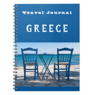Cuaderno Personalizable azul de Travel Journal Grecia