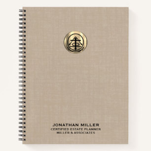 Cuaderno Personalizable Beige Linen Print Professional