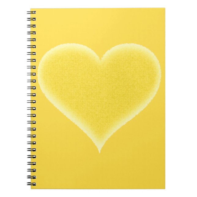 Cuaderno Personalizable borroso amarillo del corazón (Frente)