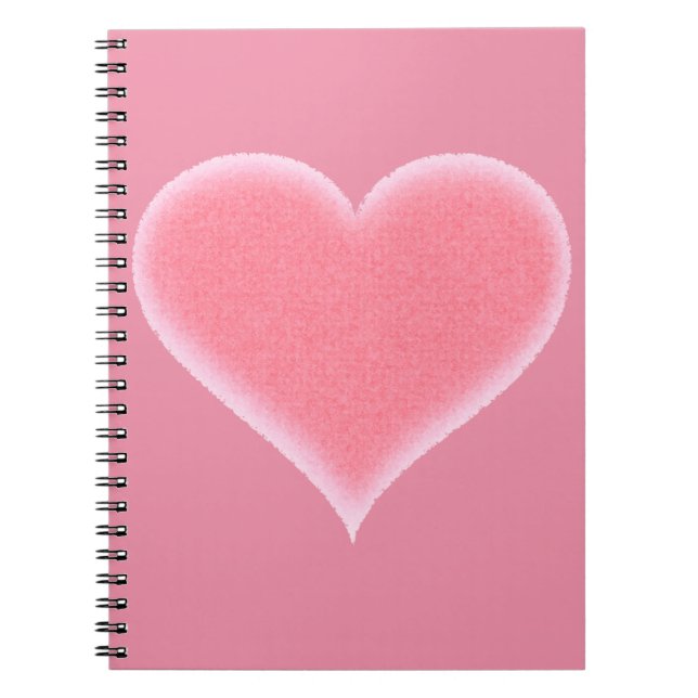 Cuaderno Personalizable borroso rosado del corazón (Frente)