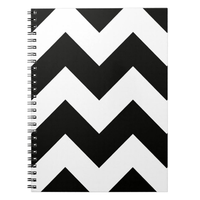 Cuaderno Personalizable Chevron (blanco y negro) (Frente)