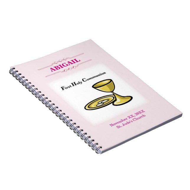 Cuaderno Personalizable, Comunión de Niña Cuerpo y Sangre (Lado Derecho)