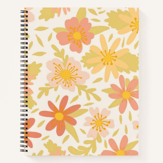 Cuaderno personalizable con flores hermosas (Anverso)