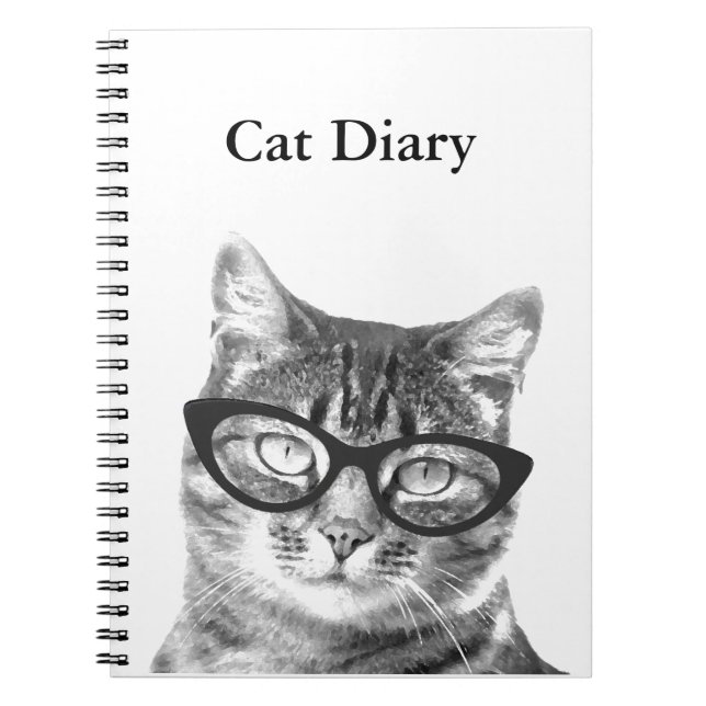 Cuaderno personalizable con foto divertida de gato (Frente)