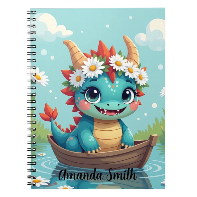 Cuaderno Personalizable con Nombre Diseño Dragon (Frente)