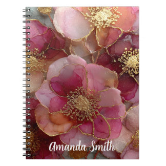 Cuaderno Personalizable con Nombre Diseño Flores