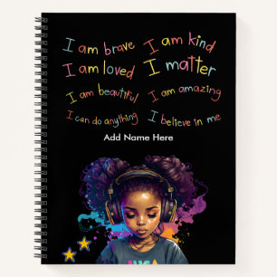 Cuaderno Personalizable de afirmaciones positivas de Chica
