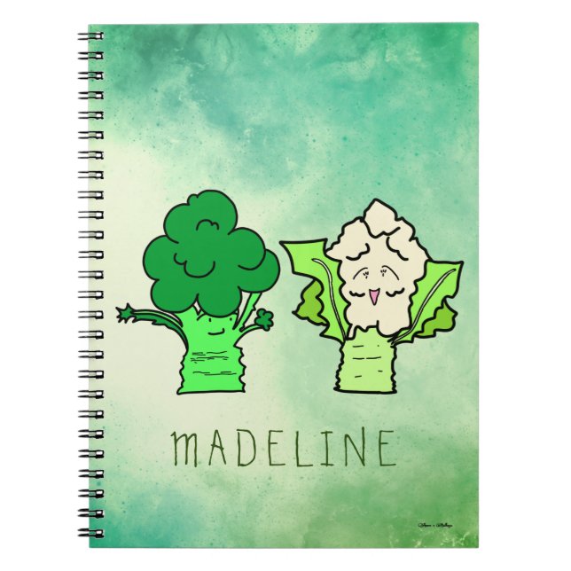 Cuaderno Personalizable de brócoli y coliflor (Frente)