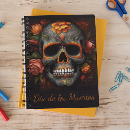 Cuaderno Personalizable de cráneo pintado de Dia de los Mue