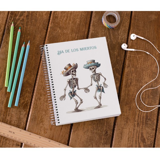 Cuaderno Personalizable de esqueletos bailarines de Dia de  (Subido por el creador)