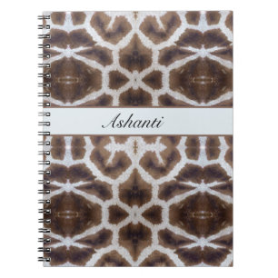 Cuaderno Personalizable de estilo safari de patrón de jiraf