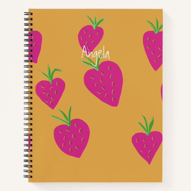 Cuaderno Personalizable de fresa para portátiles (Anverso)