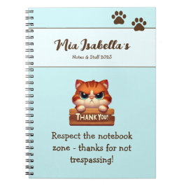 Cuaderno personalizable de gato divertido agradeci