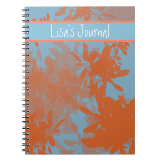 Cuaderno personalizable de hoja azul y naranja