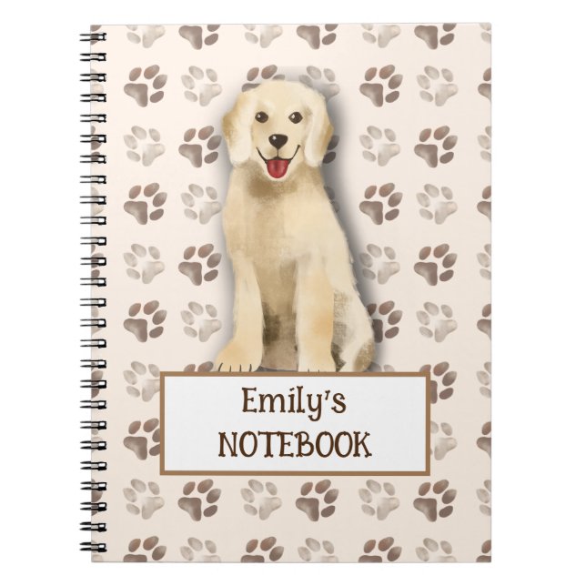 Cuaderno Personalizable de huella de perro de Cuadros Golde (Frente)