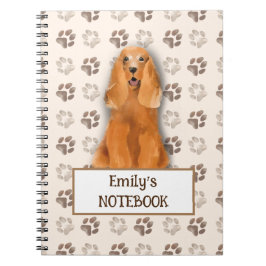 Cuaderno Personalizable de huellas de perros en español de