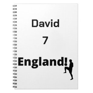 Cuaderno Personalizable de jugador de fútbol de Inglaterra