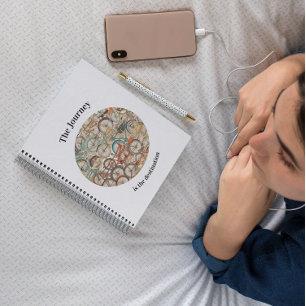 Cuaderno Personalizable de patrón de bicicleta colorido