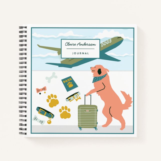 Cuaderno Personalizable de viajes Happy Trails Dog Airlines (Anverso)