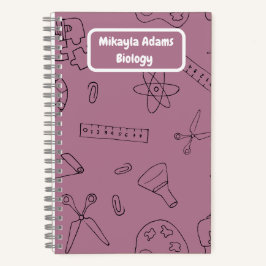 Cuaderno Personalizable de vuelta a la escuela rosada y pol