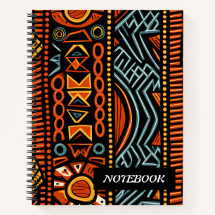 Cuaderno Personalizable del patrón de impresión africano mo