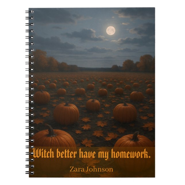 Cuaderno Personalizable divertido de Halloween (Frente)