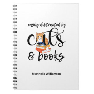 Cuaderno Personalizable FÁCILMENTE DISTRAÍDO POR GATOS Y LI