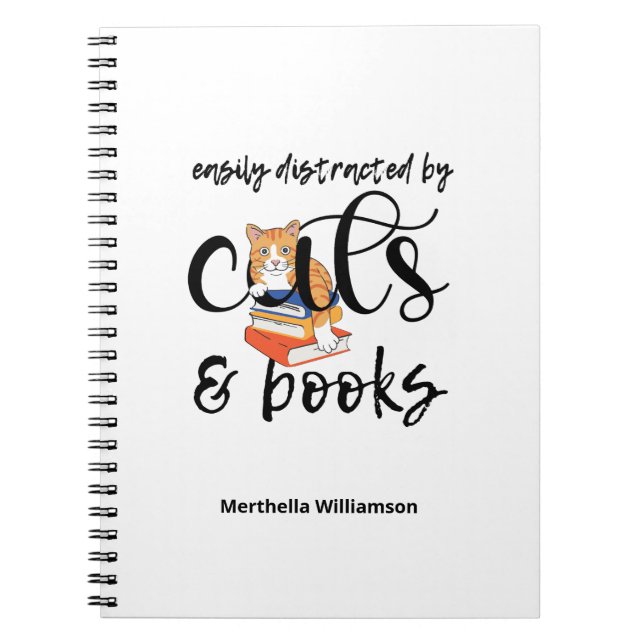 Cuaderno Personalizable FÁCILMENTE DISTRAÍDO POR GATOS Y LI (Frente)