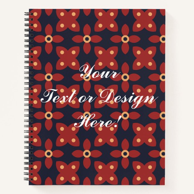 Cuaderno Personalizable - Flor patrón Flores hermosas (Anverso)