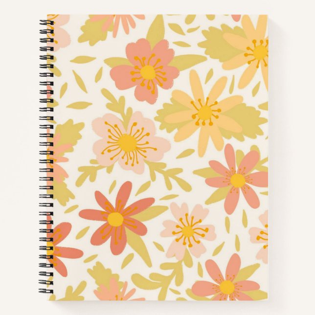 Cuaderno personalizable floral hermoso (Anverso)