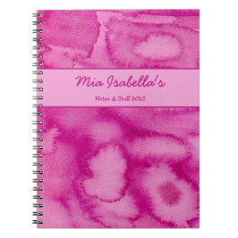Cuaderno Personalizable Flores Acuarela Rosadas