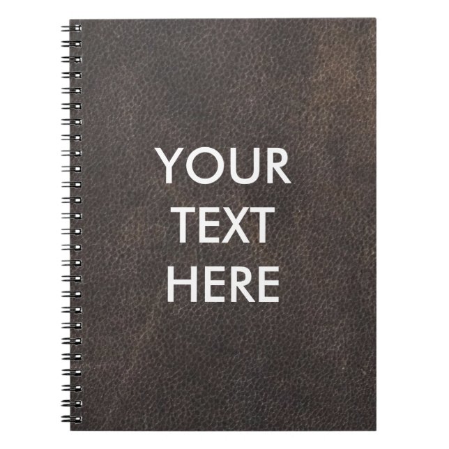 Cuaderno Personalizable Fondo de cuero marrón oscuro (Frente)