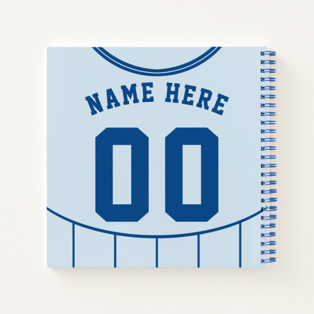 Cuaderno Personalizable Fútbol Light Blue Jersey (Reverso)