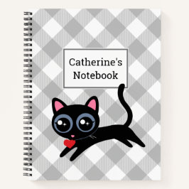 Cuaderno Personalizable Gris Búfalo Tapado Gato Gato Gatito