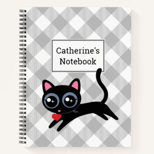 Cuaderno Personalizable Gris Búfalo Tapado Gato Gato Gatito