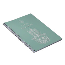 Cuaderno Personalizable Hamsa del Estudio de Yoga Verde Sea
