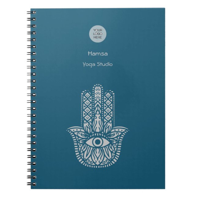 Cuaderno Personalizable Hamsa, estudio de yoga verde verde  (Frente)