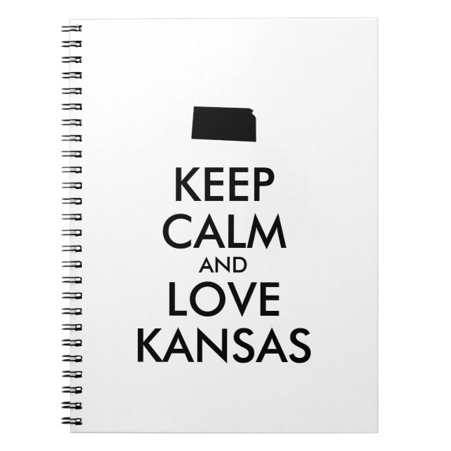 Cuaderno Personalizable MANTENER CALMA Y AMAR A KANSAS (Frente)