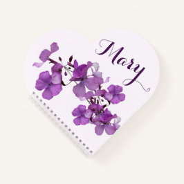 Cuaderno Personalizable María nombre bonito morado floral s