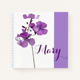 Cuaderno Personalizable María nombre morado floral linda ch