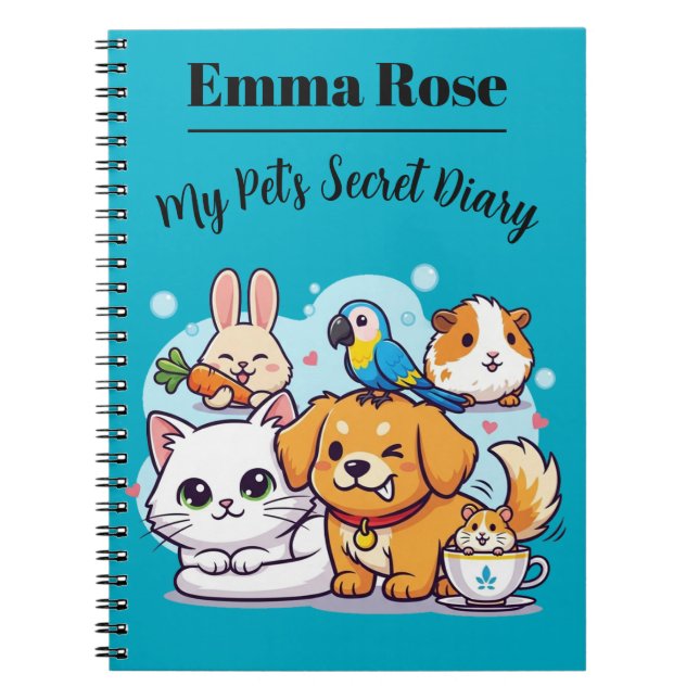 Cuaderno Personalizable Mascotas De Dibujos Animad (Frente)