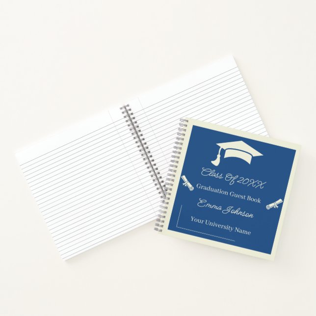 Cuaderno Personalizable minimalista De Graduación Beige Y A (Interior)