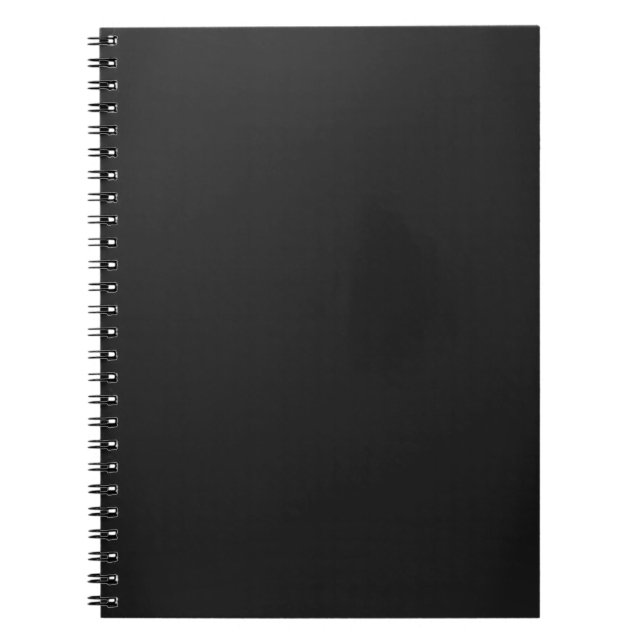 Cuaderno Personalizable moderno del negro del carbón de (Frente)