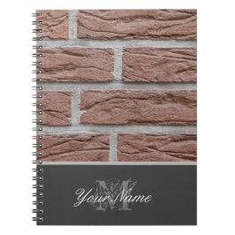 Cuaderno Personalizable Monograma con una pared de ladrillo